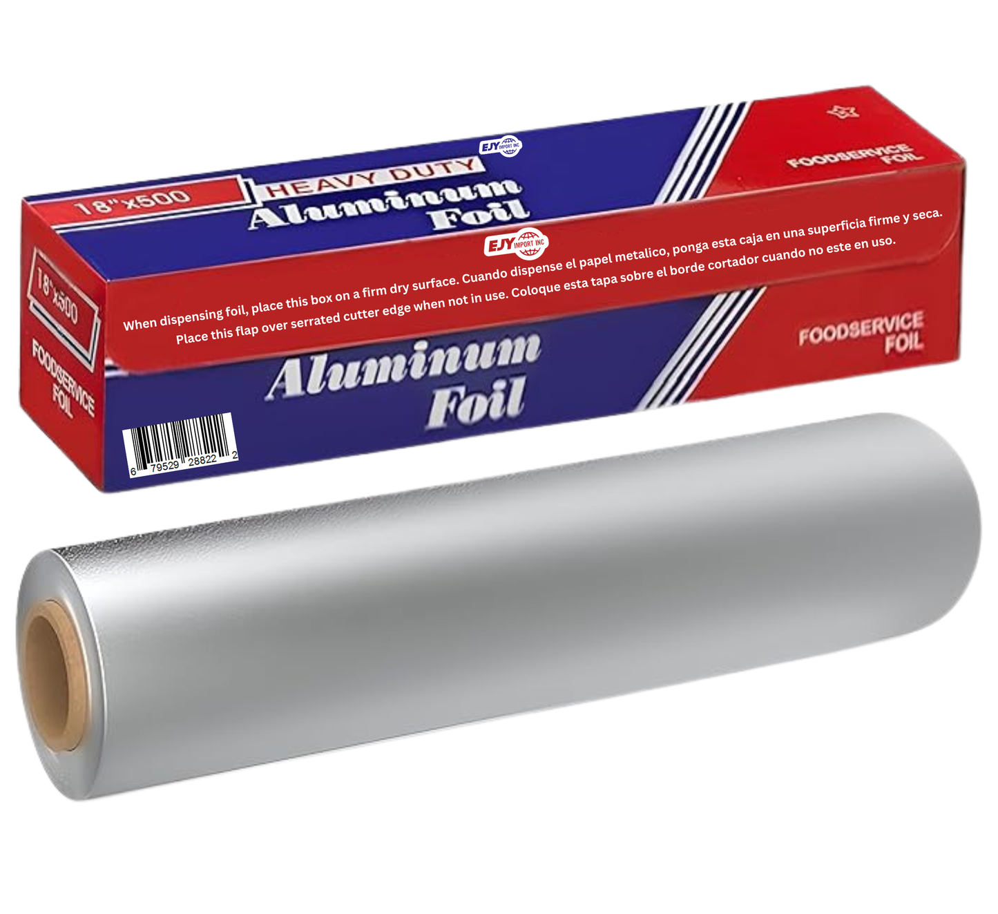 EJY IMPORT 18” x 500' Heavy Duty Aluminum Foil Wrap
