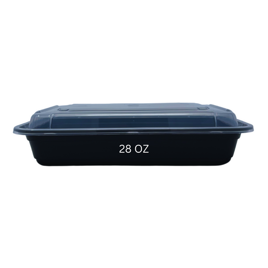 EJY IMPORT Black Rectangular Containers with Lids