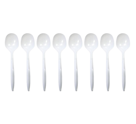 Crystalware Disposable White Plastic Medium Weight Cutlery