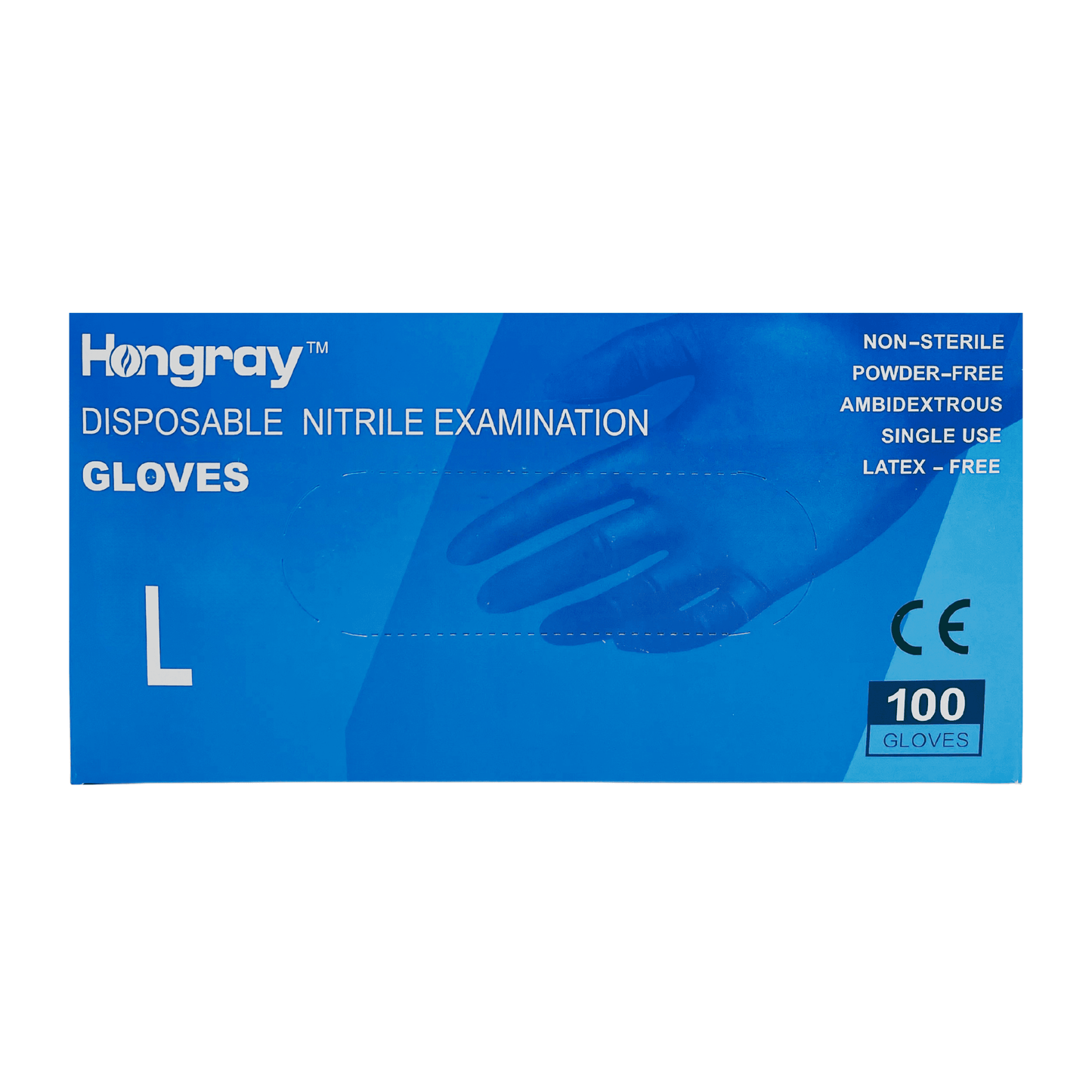 Hongray Disposable Nitrile Examination Gloves (Large)